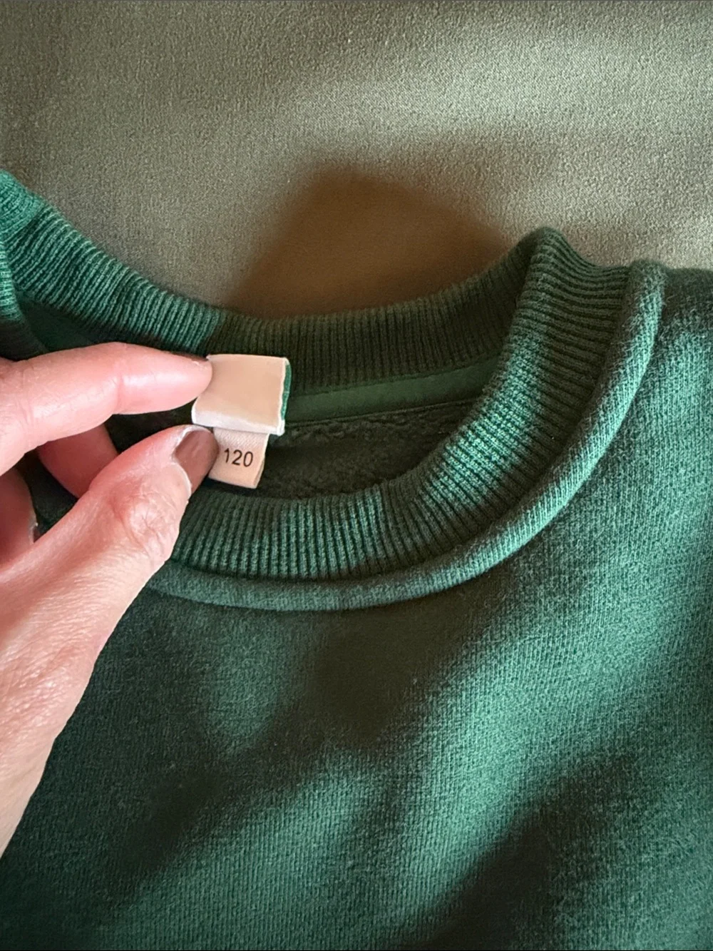 {OORI NOA} thick green fleece sweat set 6/7T